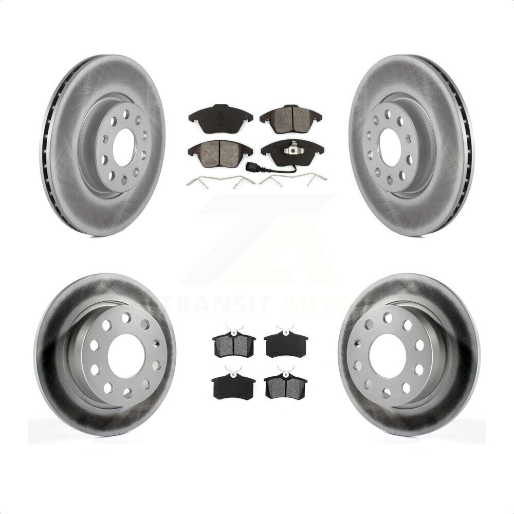 Front Rear Coated Disc Brake Rotors And Semi-Metallic Pads Kit For Volkswagen Jetta Beetle KGS-100906 by Transit Auto