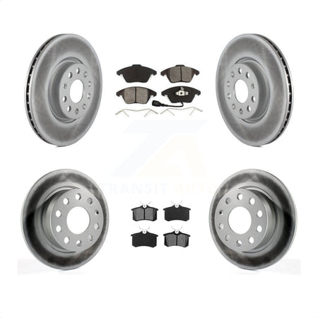 Front Rear Coated Disc Brake Rotors And Semi-Metallic Pads Kit For Volkswagen Jetta Beetle KGS-100906 by Transit Auto