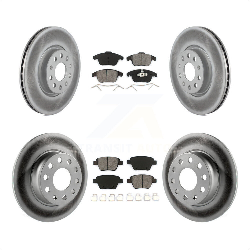 Front Rear Coated Disc Brake Rotors And Semi-Metallic Pads Kit For Volkswagen Passat KGS-100908 by Transit Auto