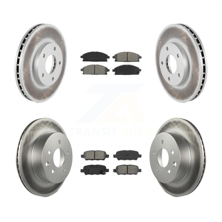 Front Rear Coated Disc Brake Rotors And Semi-Metallic Pads Kit For 2005-2006 Nissan X-Trail KGS-100910 by Transit Auto