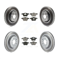 Front Rear Coated Disc Brake Rotors And Semi-Metallic Pads Kit For 2003-2014 Volvo XC90 With 336mm Diameter Rotor KGS-100914