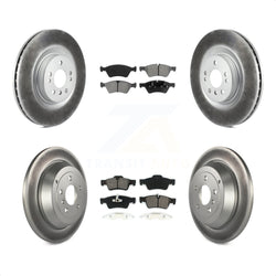 Front Rear Coated Disc Brake Rotors And Semi-Metallic Pads Kit For 2007-2009 Mercedes-Benz ML320 With 350mm Diameter Rotor KGS-100917