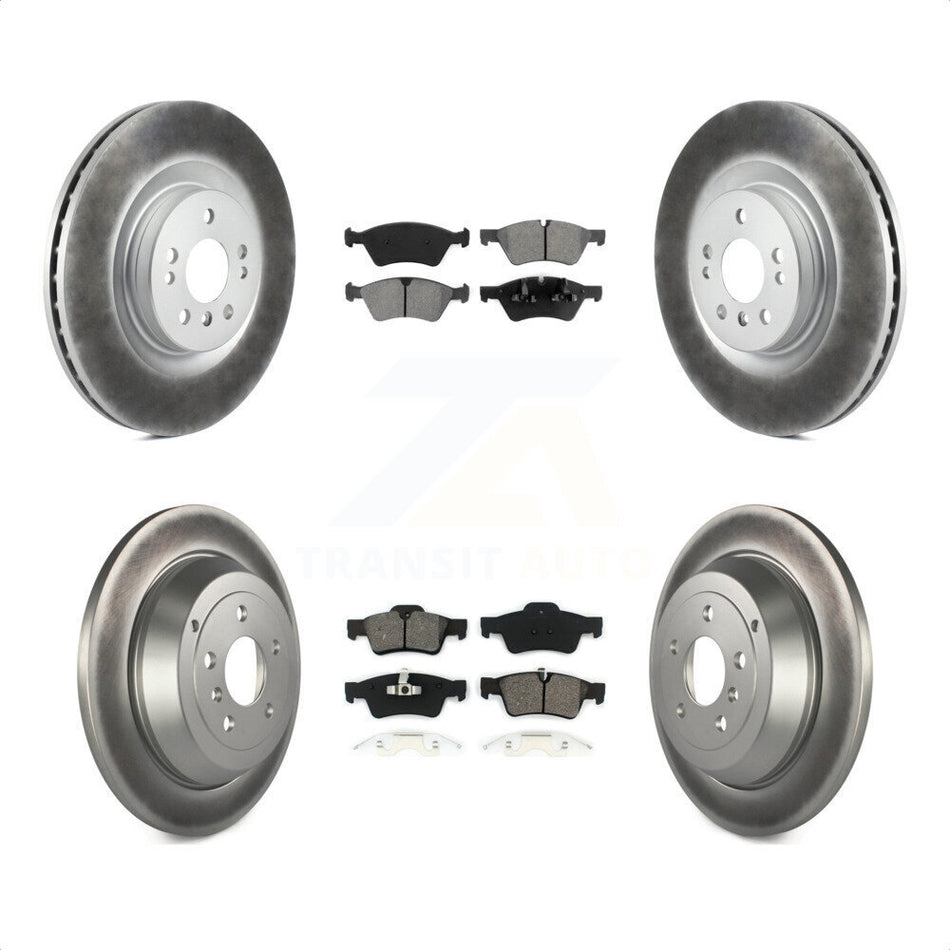 Front Rear Coated Disc Brake Rotors And Semi-Metallic Pads Kit For 2007-2009 Mercedes-Benz ML320 With 350mm Diameter Rotor KGS-100917 by Transit Auto