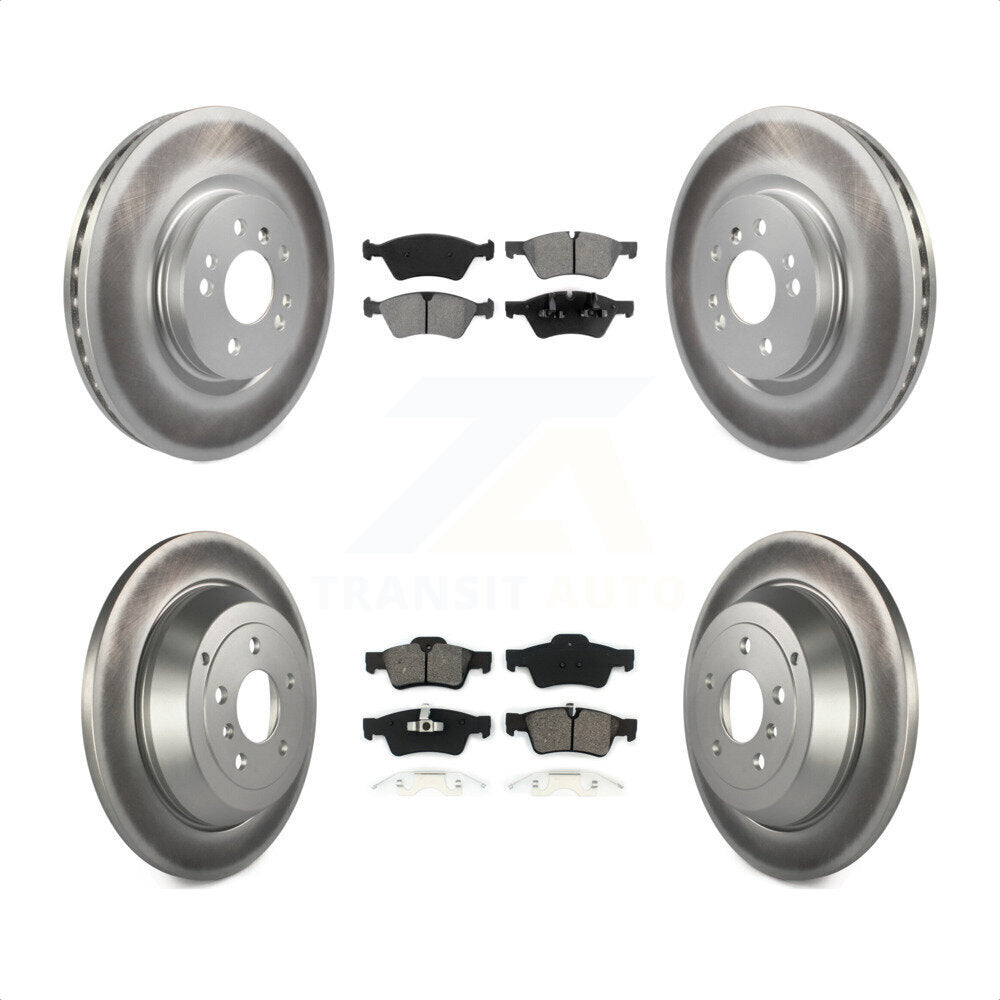 Front Rear Coated Disc Brake Rotors And Semi-Metallic Pads Kit For Mercedes-Benz ML350 R350 ML500 ML320 R500 R320 ML450 KGS-100919 by Transit Auto