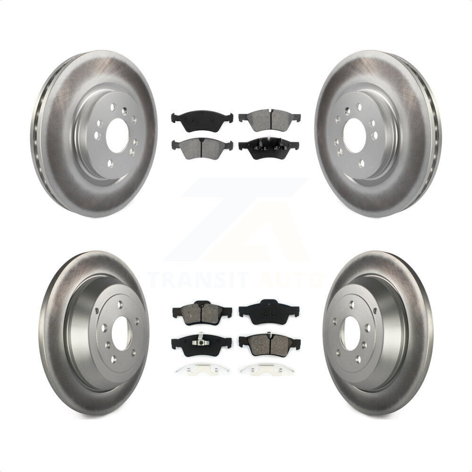 Front Rear Coated Disc Brake Rotors And Semi-Metallic Pads Kit For Mercedes-Benz ML350 R350 ML500 ML320 R500 R320 ML450 KGS-100919 by Transit Auto