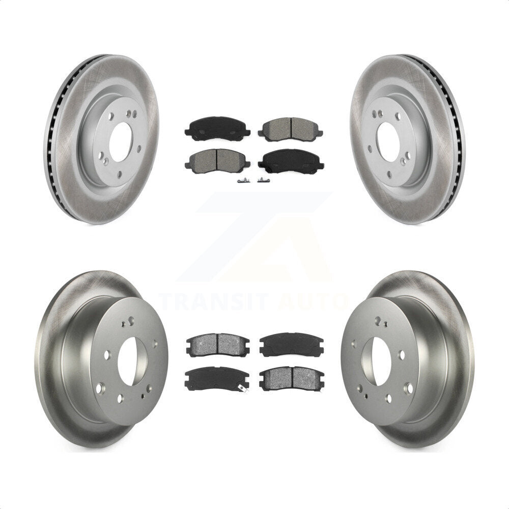 Front Rear Coated Disc Brake Rotors And Semi-Metallic Pads Kit For Mitsubishi Galant Eclipse KGS-100922 by Transit Auto