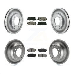 Front Rear Coated Disc Brake Rotors And Semi-Metallic Pads Kit For Kia Sedona Hyundai Entourage KGS-100938