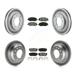 Front Rear Coated Disc Brake Rotors And Semi-Metallic Pads Kit For Kia Sedona Hyundai Entourage To 04/27/06 KGS-100939