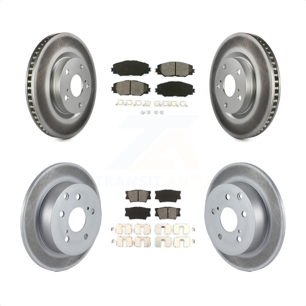 Front Rear Coated Disc Brake Rotors And Semi-Metallic Pads Kit For Toyota Matrix Pontiac Vibe KGS-100941 by Transit Auto