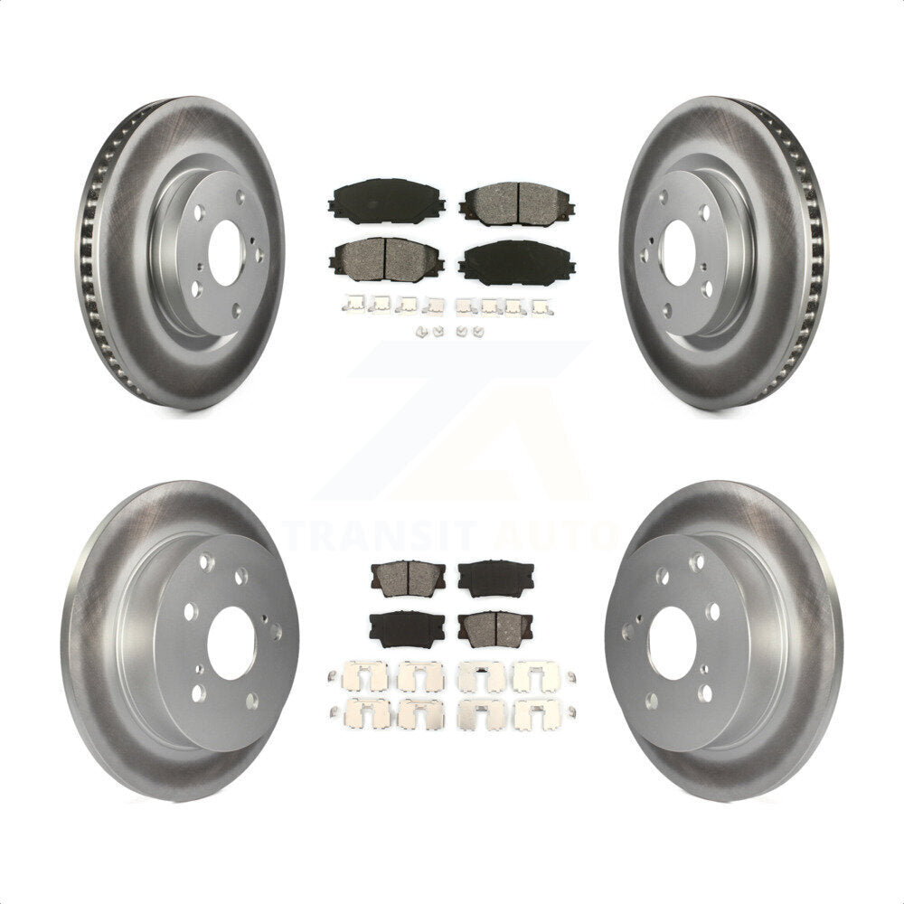 Front Rear Coated Disc Brake Rotors And Semi-Metallic Pads Kit For Toyota RAV4 KGS-100943 by Transit Auto