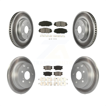 Front Rear Coated Disc Brake Rotors And Semi-Metallic Pads Kit For Toyota RAV4 KGS-100943 by Transit Auto