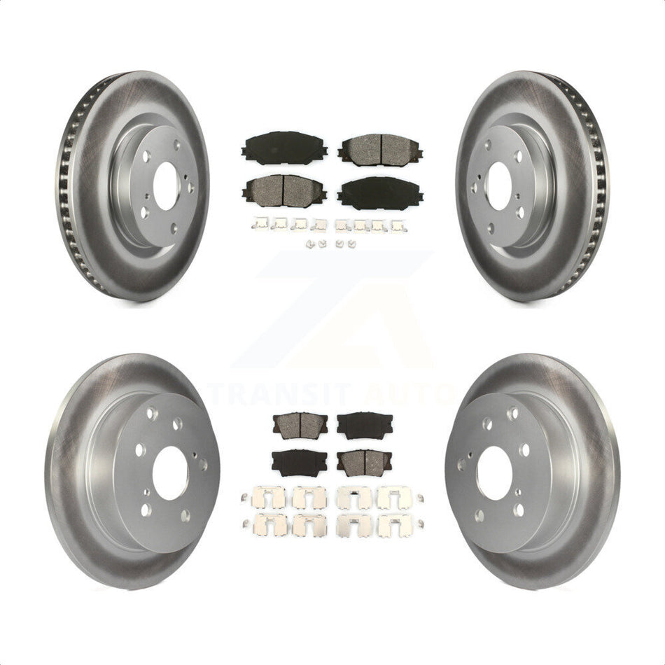 Front Rear Coated Disc Brake Rotors And Semi-Metallic Pads Kit For Toyota RAV4 KGS-100943 by Transit Auto