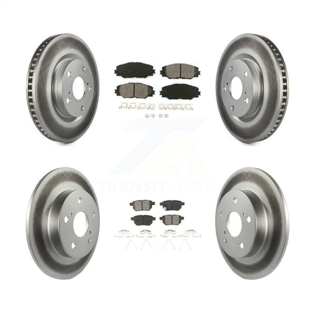 Front Rear Coated Disc Brake Rotors And Semi-Metallic Pads Kit For 2011-2016 Scion tC KGS-100946 by Transit Auto