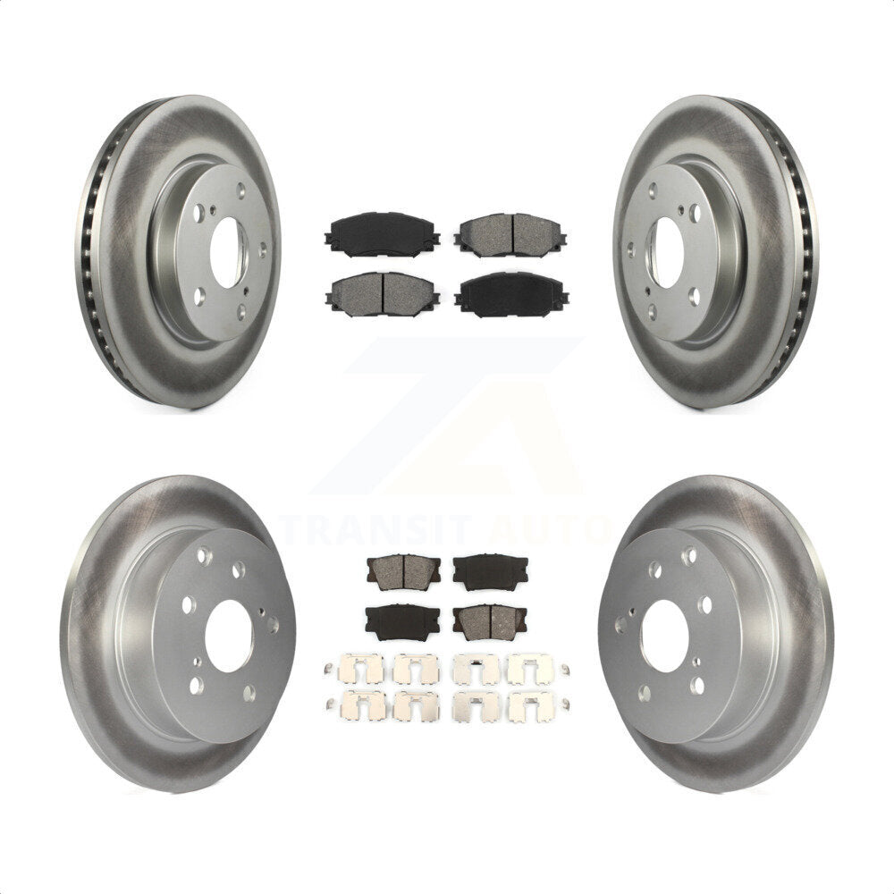 Front Rear Coated Disc Brake Rotors And Semi-Metallic Pads Kit For Toyota RAV4 Lexus HS250h KGS-100950 by Transit Auto