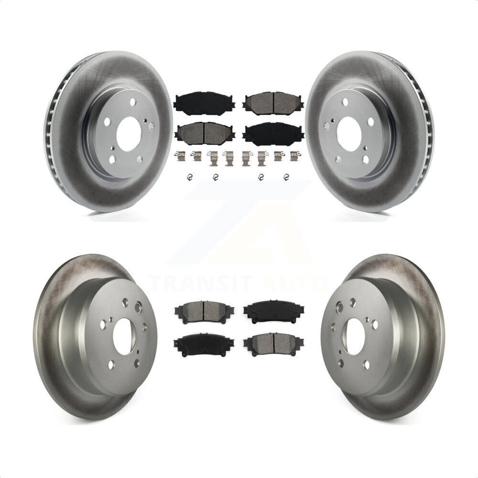 Front Rear Coated Disc Brake Rotors And Semi-Metallic Pads Kit For 2014-2015 Lexus IS250 Base with RWD With F Sport Package KGS-100958 by Transit Auto