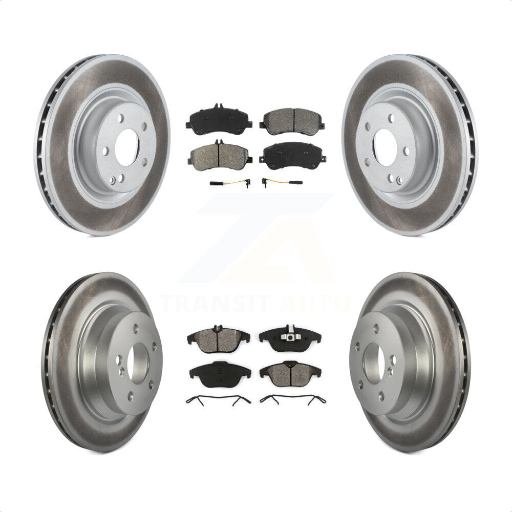 Front Rear Coated Disc Brake Rotors And Semi-Metallic Pads Kit For Mercedes-Benz GLK350 GLK250 KGS-100972 by Transit Auto