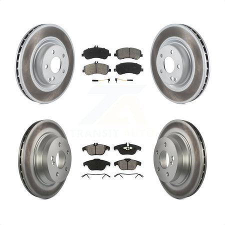 Front Rear Coated Disc Brake Rotors And Semi-Metallic Pads Kit For Mercedes-Benz GLK350 GLK250 KGS-100972 by Transit Auto