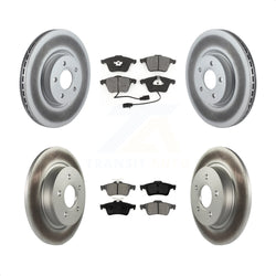 Front Rear Coated Disc Brake Rotors And Semi-Metallic Pads Kit For Volvo S40 C70 V50 KGS-100977