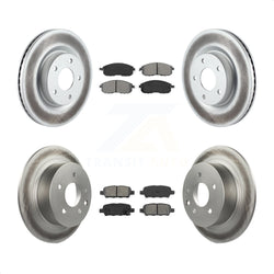 Front Rear Coated Disc Brake Rotors And Semi-Metallic Pads Kit For Nissan Altima KGS-100978