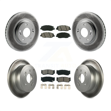 Front Rear Coated Disc Brake Rotors And Semi-Metallic Pads Kit For 2007-2009 Hyundai Santa Fe KGS-100989 by Transit Auto