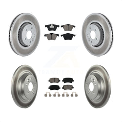 Front Rear Coated Disc Brake Rotors And Semi-Metallic Pads Kit For Volvo S60 V60 Cross Country V70 KGS-101013