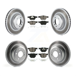 Front Rear Coated Disc Brake Rotors And Semi-Metallic Pads Kit For 2007 BMW 335xi KGS-101015