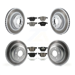Front Rear Coated Disc Brake Rotors And Semi-Metallic Pads Kit For BMW 335i xDrive X1 335d 335xi 335is KGS-101016