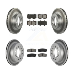 Front Rear Coated Disc Brake Rotors And Semi-Metallic Pads Kit For Toyota 4Runner FJ Cruiser KGS-101027