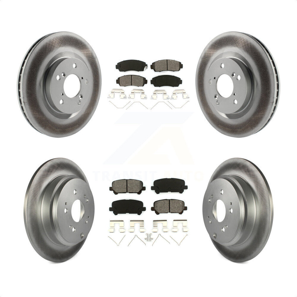 Front Rear Coated Disc Brake Rotors And Semi-Metallic Pads Kit For 2011-2014 Honda Odyssey KGS-101039 by Transit Auto