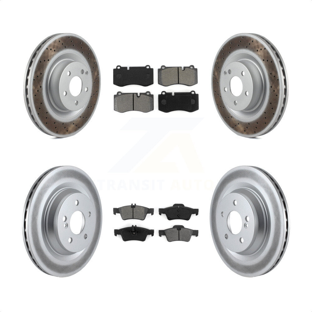 Front Rear Coated Disc Brake Rotors And Semi-Metallic Pads Kit For Mercedes-Benz S550 SL550 S600 CL550 S400 S350 CL600 S450 KGS-101041 by Transit Auto