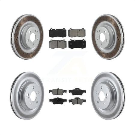 Front Rear Coated Disc Brake Rotors And Semi-Metallic Pads Kit For Mercedes-Benz S550 SL550 S600 CL550 S400 S350 CL600 S450 KGS-101041 by Transit Auto