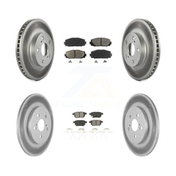 Front Rear Coated Disc Brake Rotors And Semi-Metallic Pads Kit For Lexus CT200h KGS-101043
