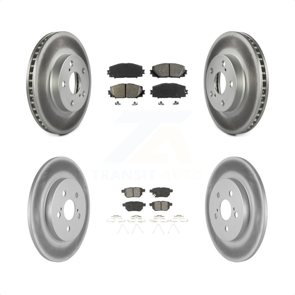 Front Rear Coated Disc Brake Rotors And Semi-Metallic Pads Kit For Lexus CT200h KGS-101043 by Transit Auto