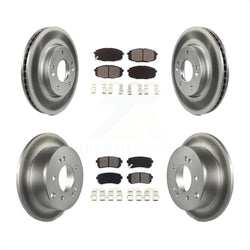Front Rear Coated Disc Brake Rotors And Semi-Metallic Pads Kit For Kia Forte Koup Forte5 KGS-101044