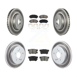 Front Rear Coated Disc Brake Rotors And Semi-Metallic Pads Kit For 2010-2013 Suzuki Kizashi KGS-101064