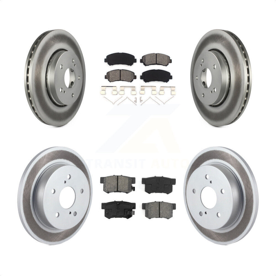 Front Rear Coated Disc Brake Rotors And Semi-Metallic Pads Kit For 2010-2013 Suzuki Kizashi KGS-101064 by Transit Auto