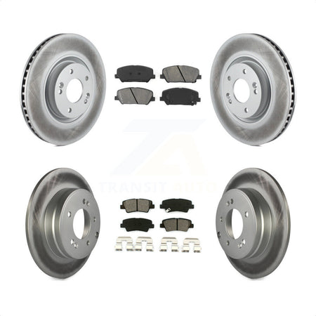 Front Rear Coated Disc Brake Rotors And Semi-Metallic Pads Kit For Kia Optima 2.0L KGS-101076 by Transit Auto