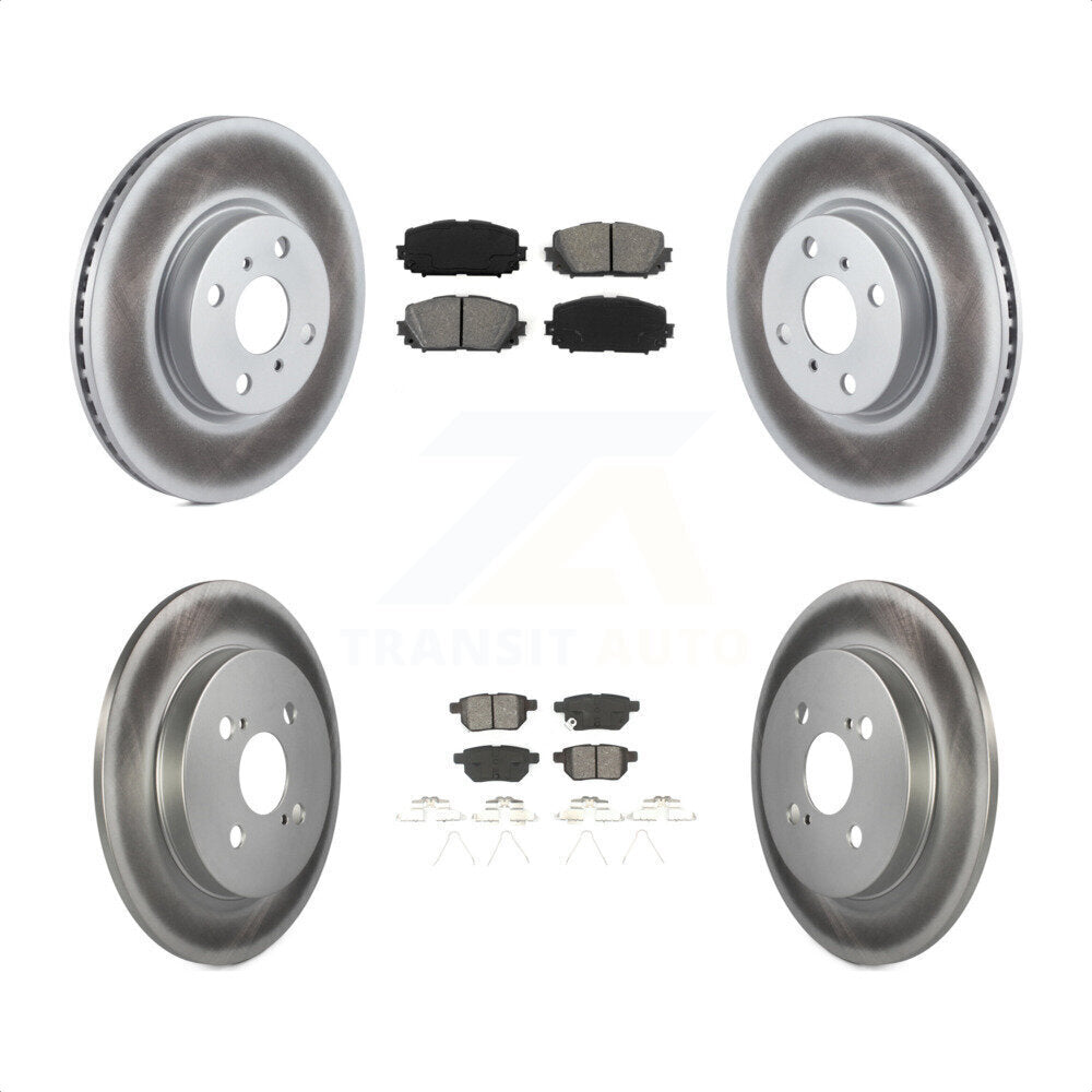 Front Rear Coated Disc Brake Rotors And Semi-Metallic Pads Kit For Toyota Yaris KGS-101087 by Transit Auto