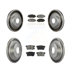 Front Rear Coated Disc Brake Rotors And Semi-Metallic Pads Kit For 2013 Acura ILX 2.0L KGS-101088
