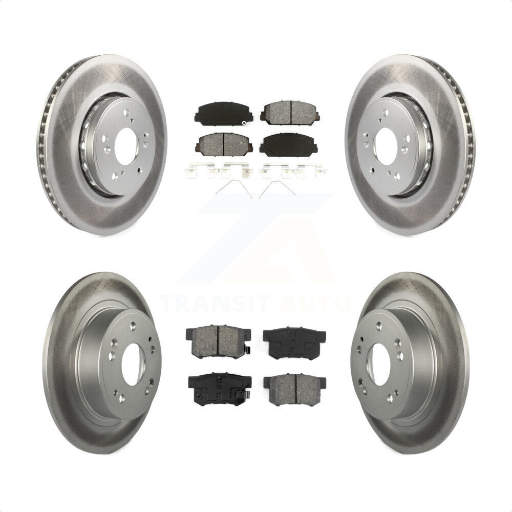 Front Rear Coated Disc Brake Rotors And Semi-Metallic Pads Kit For 2016 Acura ILX KGS-101094 by Transit Auto