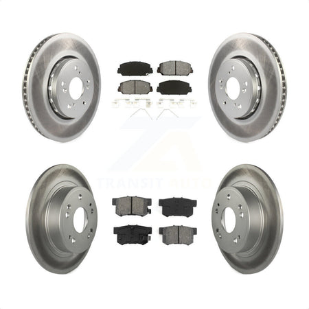 Front Rear Coated Disc Brake Rotors And Semi-Metallic Pads Kit For 2016 Acura ILX KGS-101094 by Transit Auto