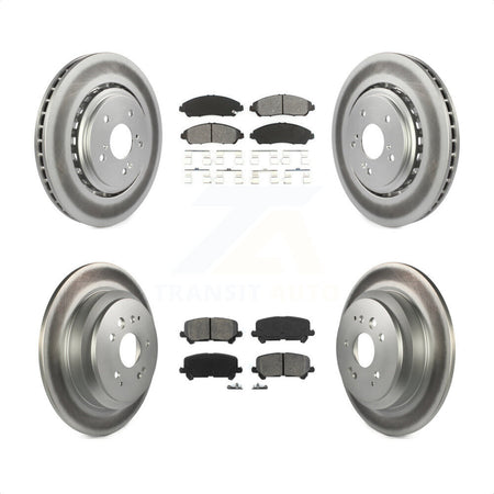 Front Rear Coated Disc Brake Rotors And Semi-Metallic Pads Kit For 2014-2016 Acura MDX KGS-101105 by Transit Auto