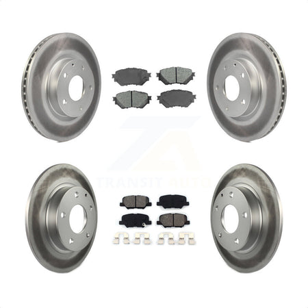 Front Rear Coated Disc Brake Rotors And Semi-Metallic Pads Kit For Mazda 3 Sport 2.5L KGS-101108 by Transit Auto