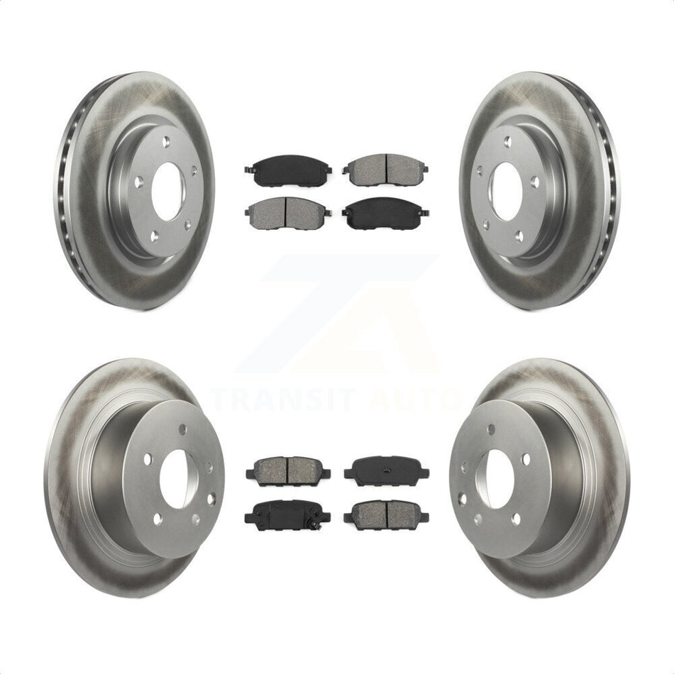 Front Rear Coated Disc Brake Rotors And Semi-Metallic Pads Kit For Nissan Sentra KGS-101109 by Transit Auto