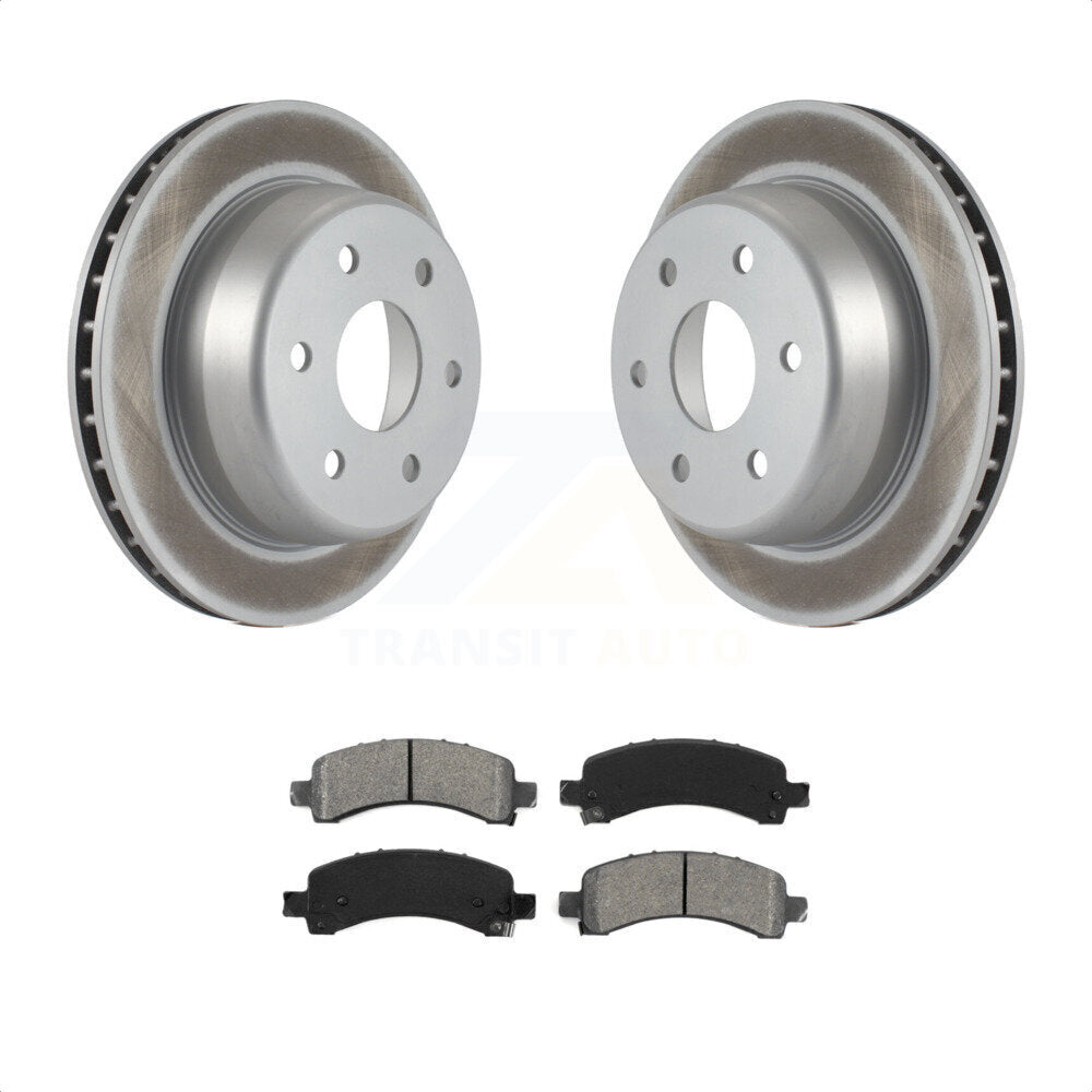 Rear Coated Disc Brake Rotors And Semi-Metallic Pads Kit For Chevrolet Tahoe GMC Suburban 1500 Yukon Avalanche XL Express Cadillac Escalade Savana KGS-101134 by Transit Auto