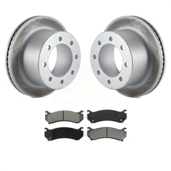 Rear Coated Disc Brake Rotors And Semi-Metallic Pads Kit For 2007 GMC Sierra 3500 Classic With 12000 Lb GVW KGS-101136
