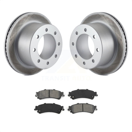 Rear Coated Disc Brake Rotors And Semi-Metallic Pads Kit For 2001-2001 Chevrolet Silverado 3500 GMC Sierra KGS-101137 by Transit Auto