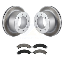Rear Coated Disc Brake Rotors And Semi-Metallic Pads Kit For 2003-2008 Chevrolet Express 3500 GMC Savana With Dual Wheels KGS-101139
