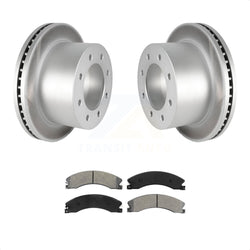 Rear Coated Disc Brake Rotors And Semi-Metallic Pads Kit For 2011-2019 Chevrolet Silverado 3500 HD GMC Sierra With Dual Wheels KGS-101171