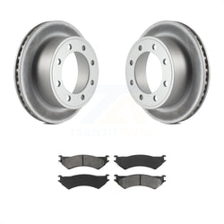 Rear Coated Disc Brake Rotors And Semi-Metallic Pads Kit For Ford E-350 Super Duty E-250 Econoline Club Wagon E-150 KGS-101180
